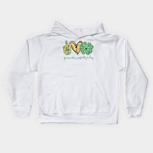 St. Patrick's Day Peace Love Kids Hoodie